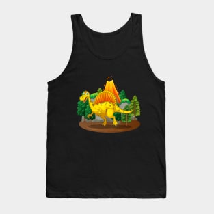 Dinosaur and Volcano Tank Top